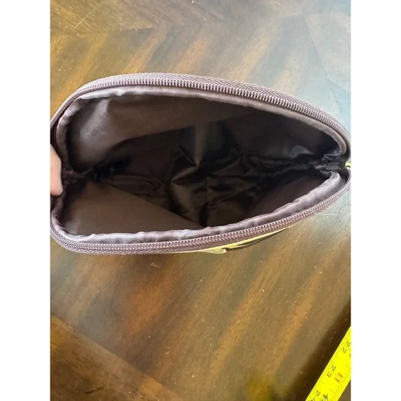 Estee Lauder Brown Cosmetic Makeup Bag with Gold Chain Print Travel Pouch - Picture 6 of 6